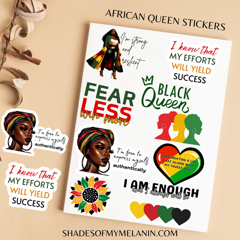 African Queen Affirmation Sticker Pack