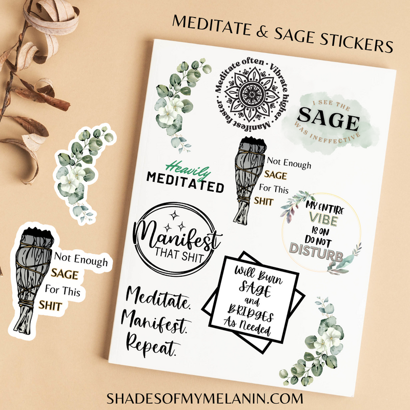Meditate & Sage Sticker Pack
