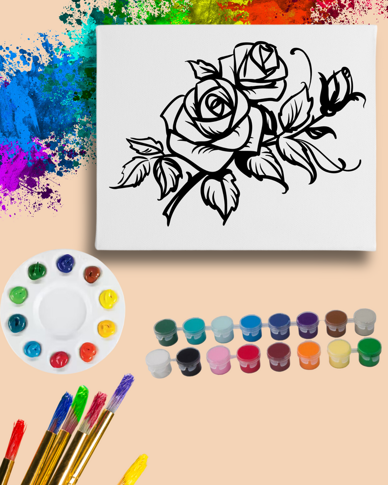 DIY Paint Party Kit - 11x14 Canvas - Rose