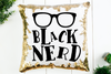 Black Nerd Sequin Pillow
