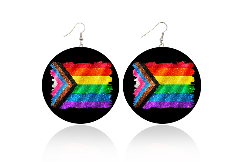 Pride Flag Wooden Earrings