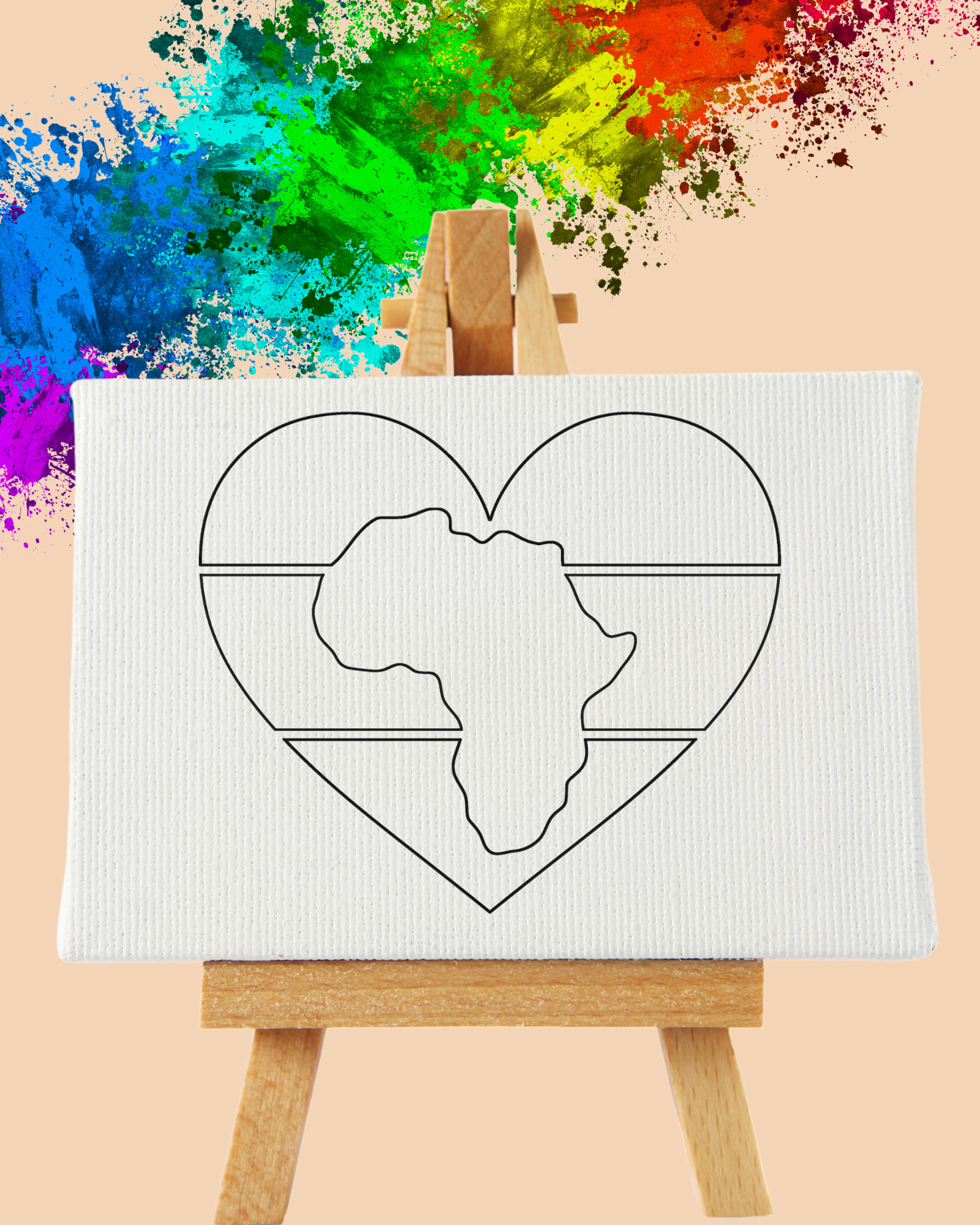 DIY Paint Party Kit - 11x14 Canvas - Africa Heart