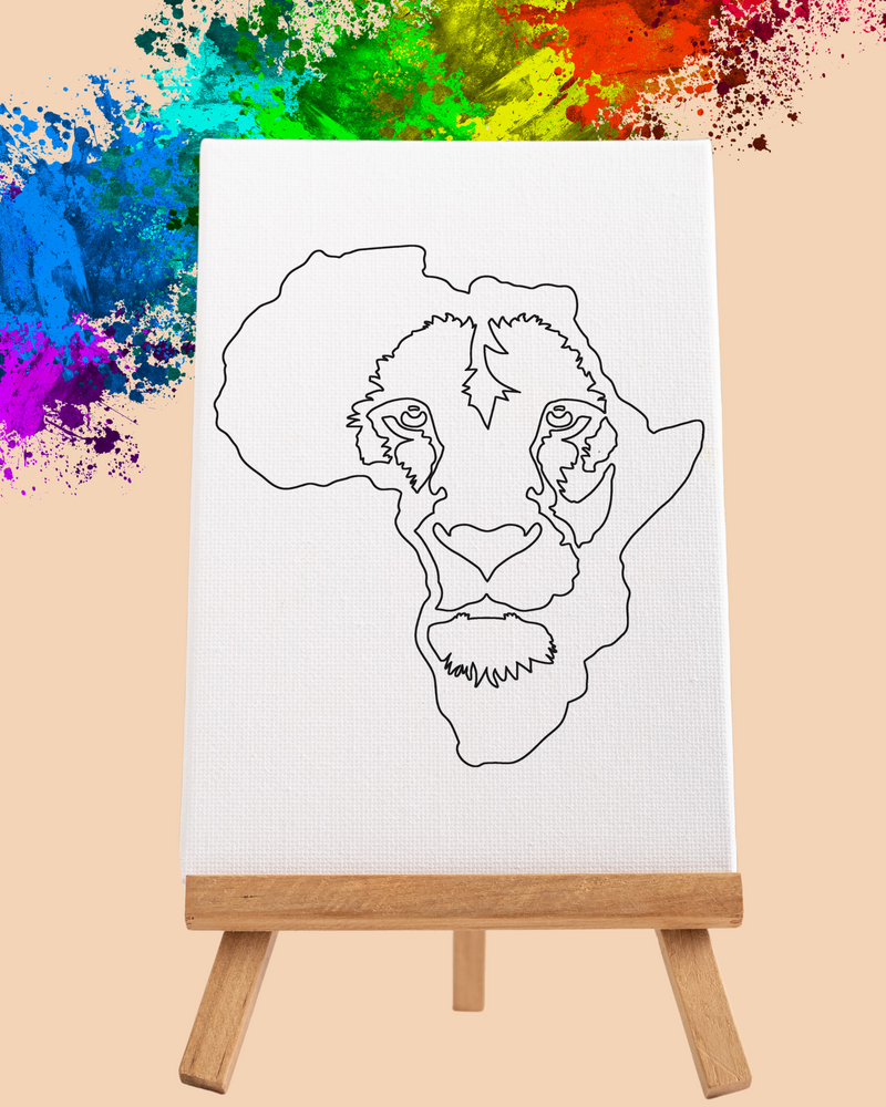 DIY Paint Party Kit - 11x14 Canvas -Africa's Lion