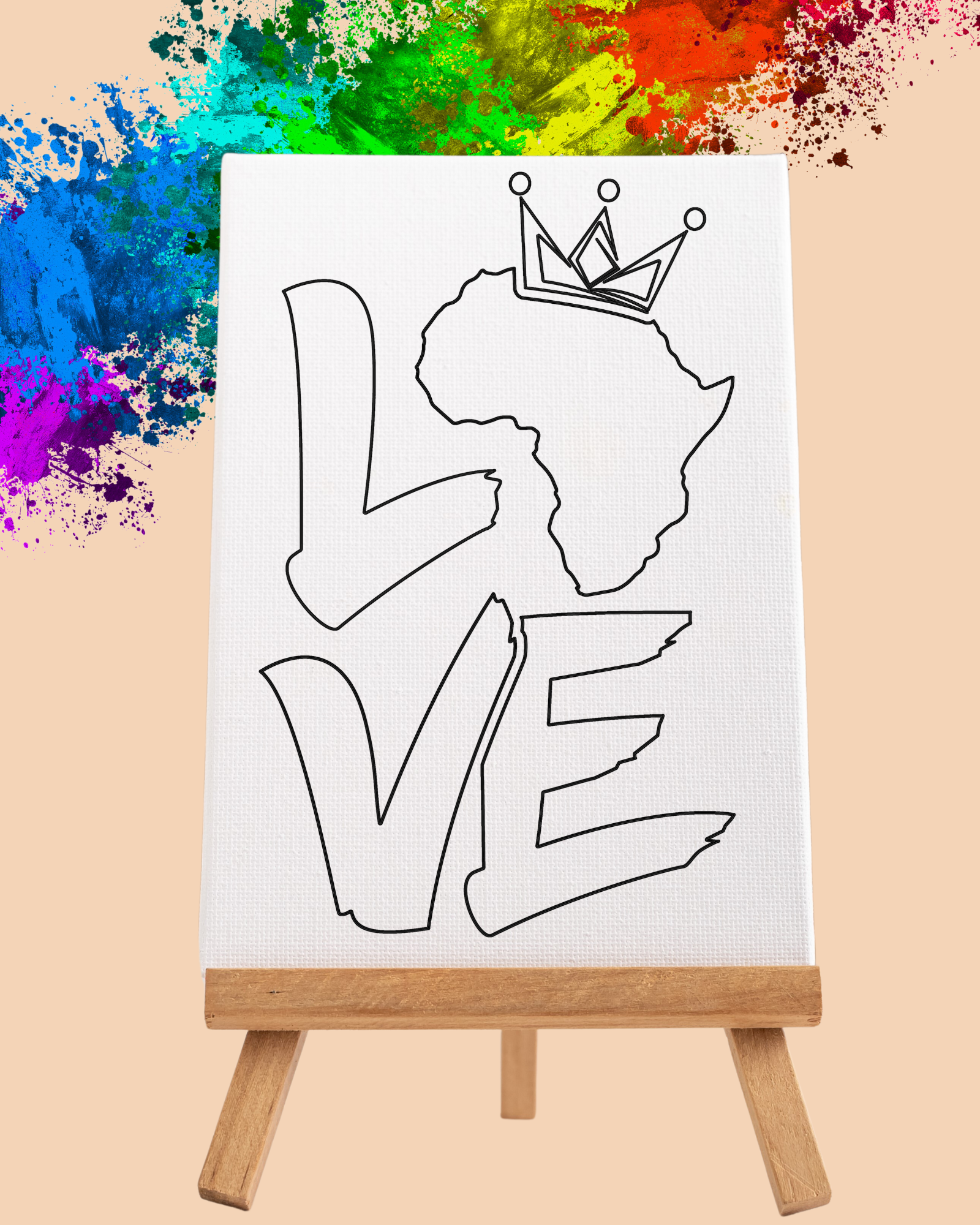 DIY Paint Party Kit - 11x14 Canvas -Africa Love
