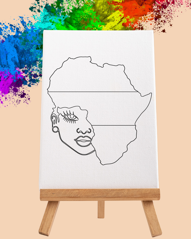 DIY Paint Party Kit - 11x14 Canvas -Africa's Queen