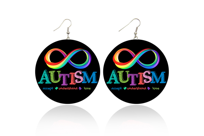 Autism Neurodiversity Accept Love Understand Wooden Earrings