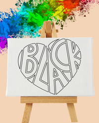 DIY Paint Party Kit - 11x14 Canvas - Black Heart