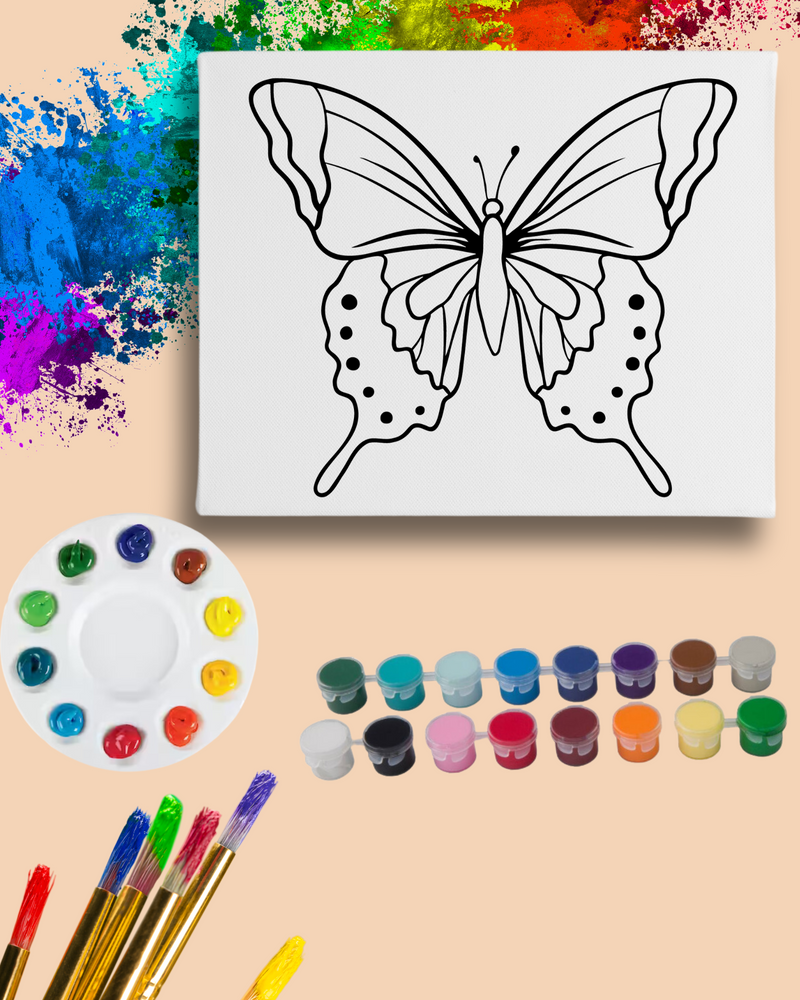 DIY Paint Party Kit - 11x14 Canvas - Butterfly