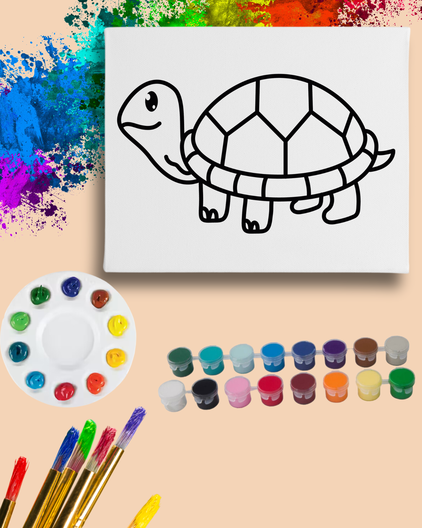 DIY Paint Party Kit - 11x14 Canvas - Turtle