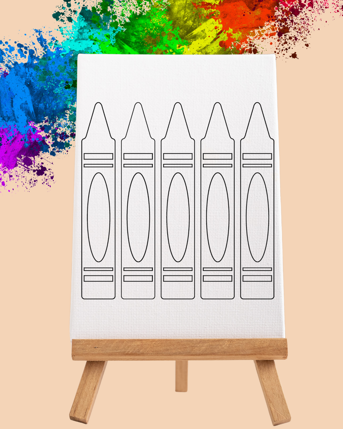 DIY Paint Party Kit - 11x14 Canvas - Crayon