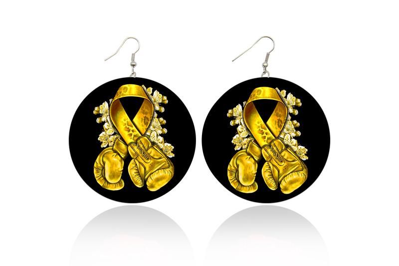 Fight Childhood Cancer Wooden Earrings