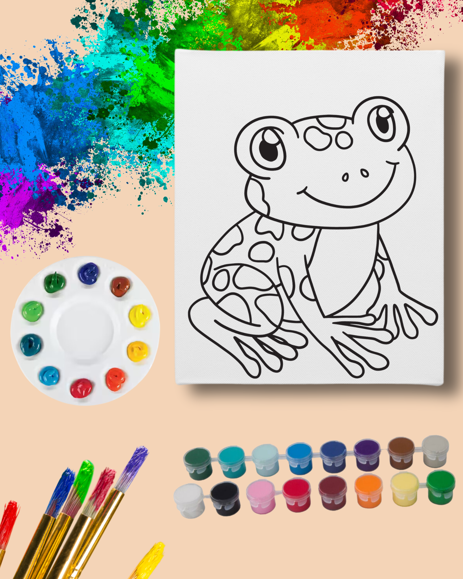 DIY Paint Party Kit - 11x14 Canvas - Frog