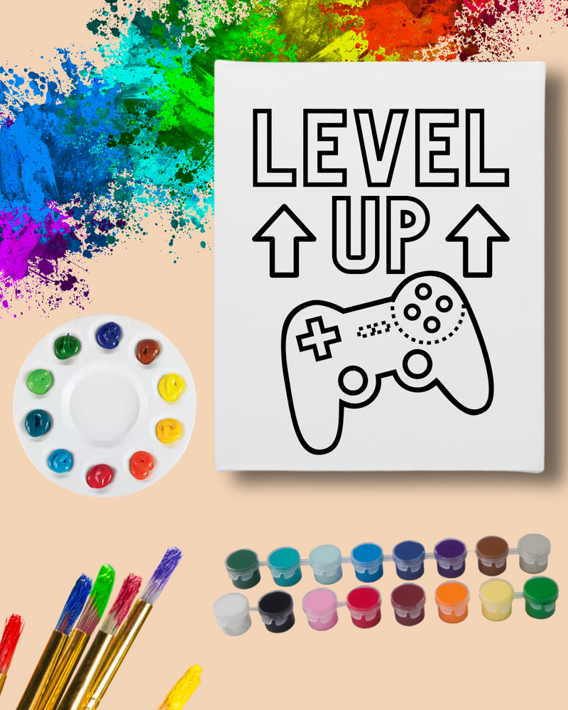 DIY Paint Party Kit - 11x14 Canvas - Gamer Level Up