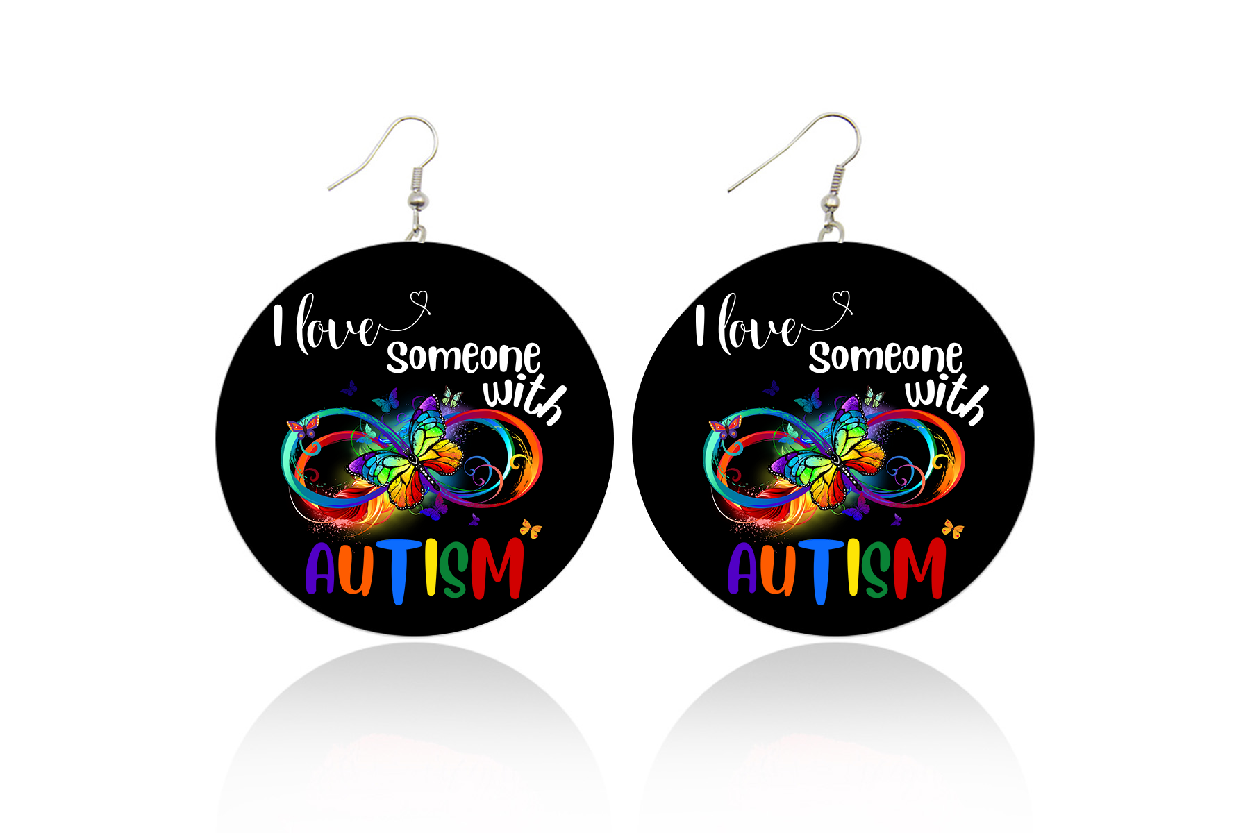 I Love Someone With Autism Wooden Earrings