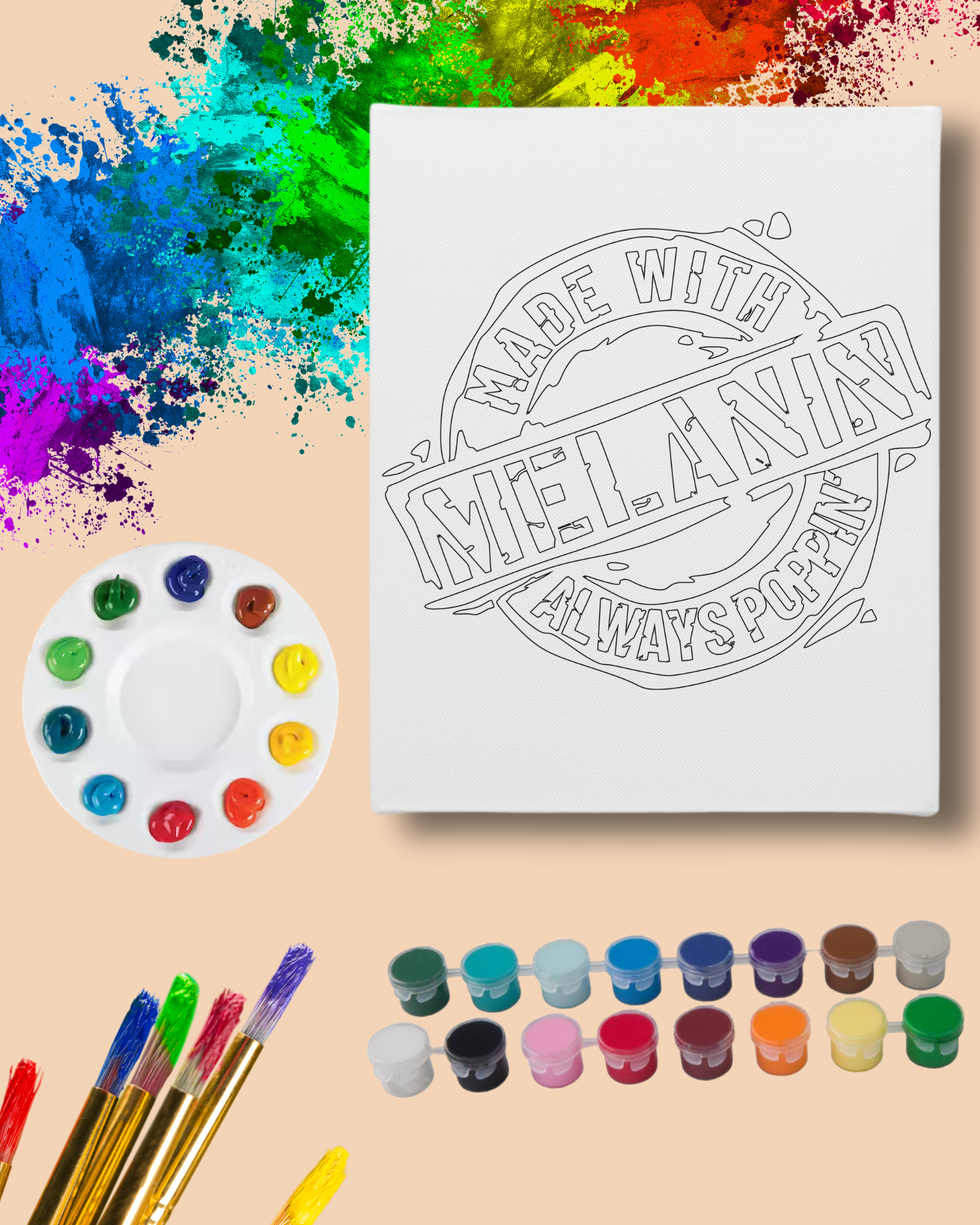 DIY Paint Party Kit - 11x14 Canvas - Made with Melanin