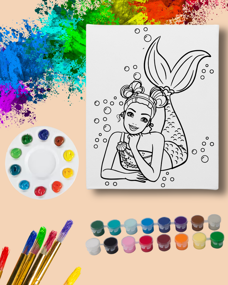 DIY Paint Party Kit - 11x14 Canvas - Mermaid Paint