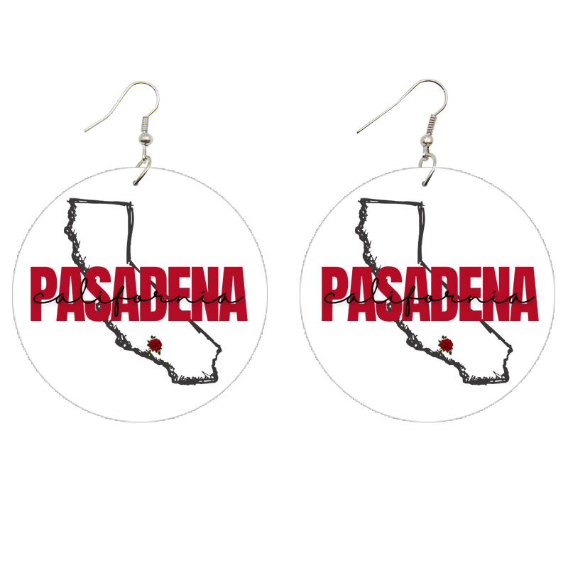 Pasadena California Wooden Earrings