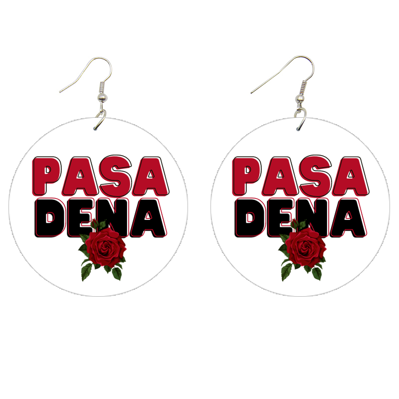 Pasadena Roses Wooden Earrings