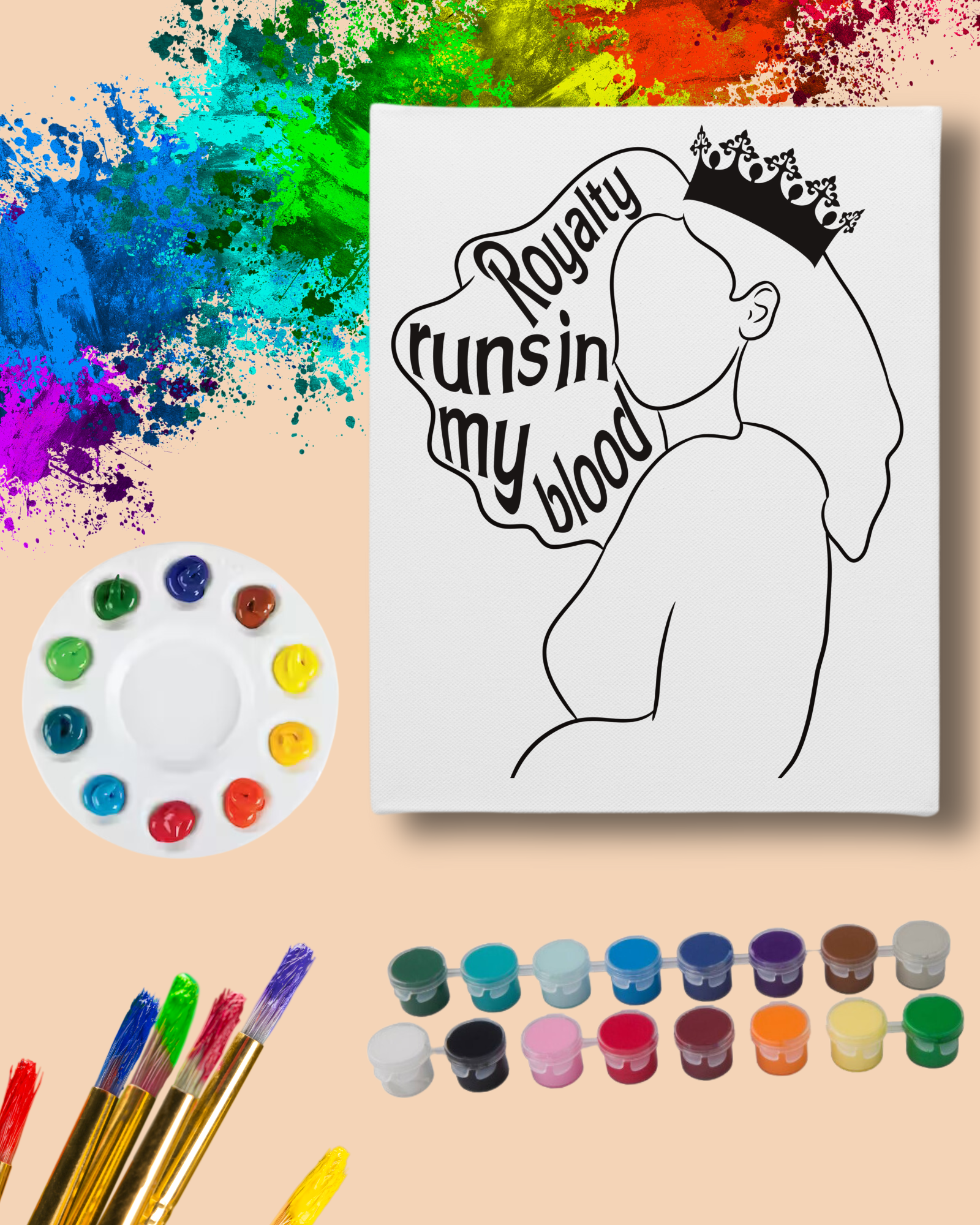 DIY Paint Party Kit - 11x14 Canvas - Royalty – Shades of My Melanin