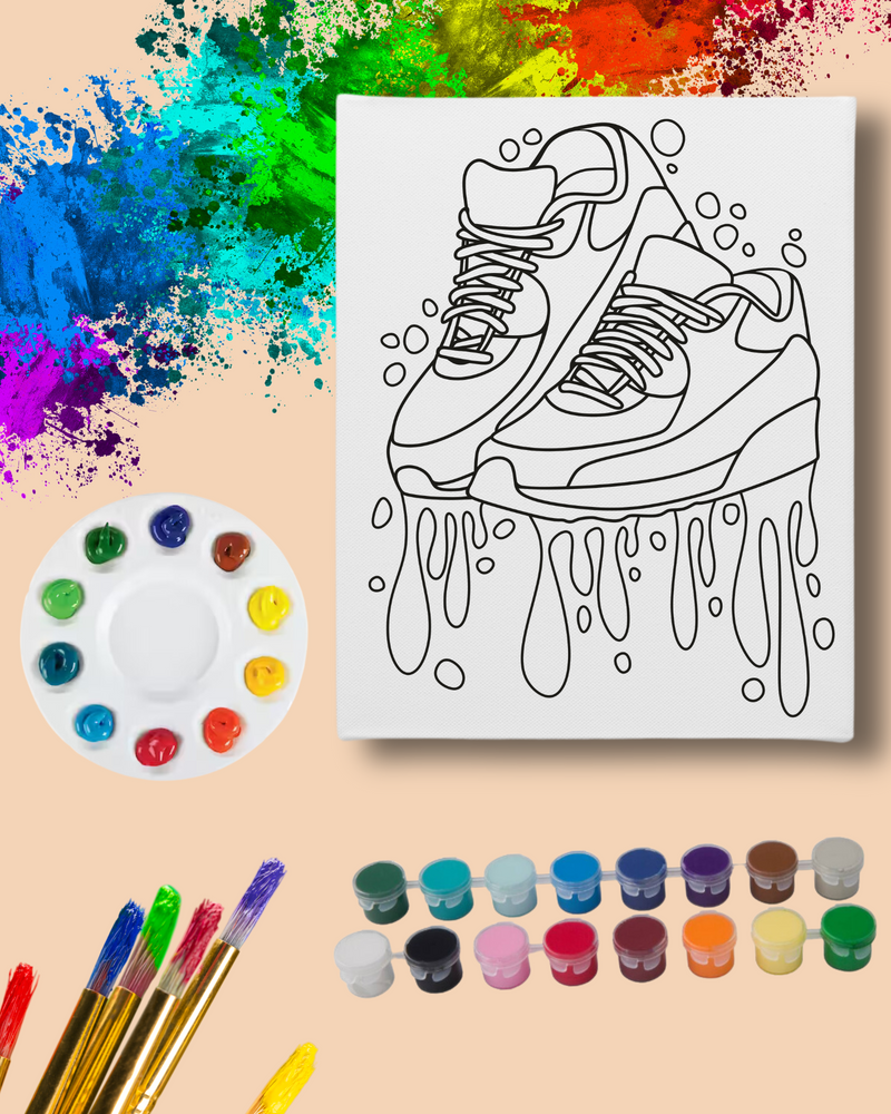 DIY Paint Party Kit - 11x14 Canvas - Shoe Drip