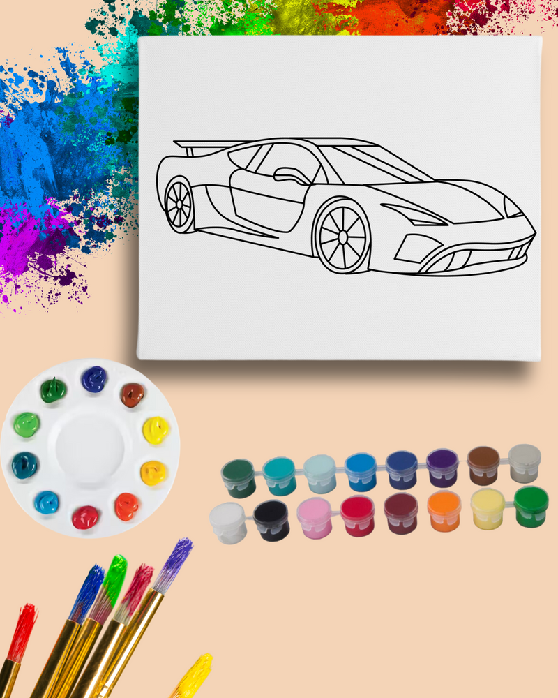 DIY Paint Party Kit - 11x14 Canvas - Sports Car