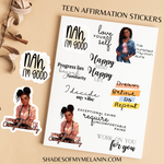 Black Teen Girl Affirmation Sticker Pack