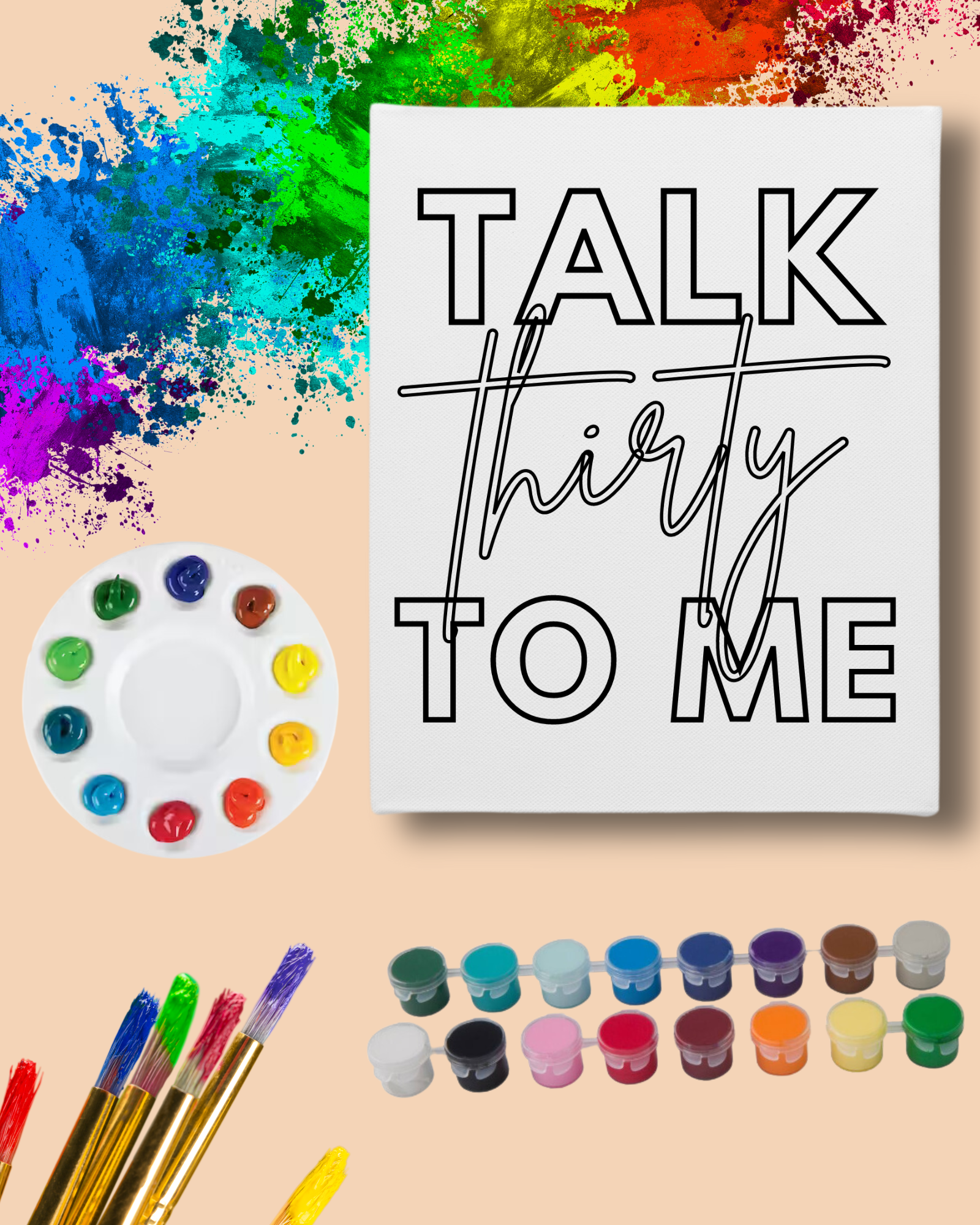 DIY Paint Party Kit - 11x14 Canvas - Talk Thirty To Me