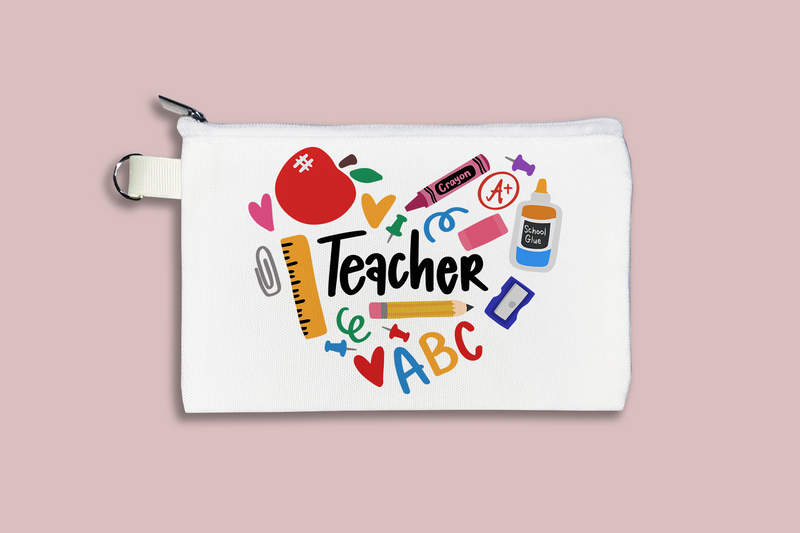 Teacher Heart Cosmetic Bag