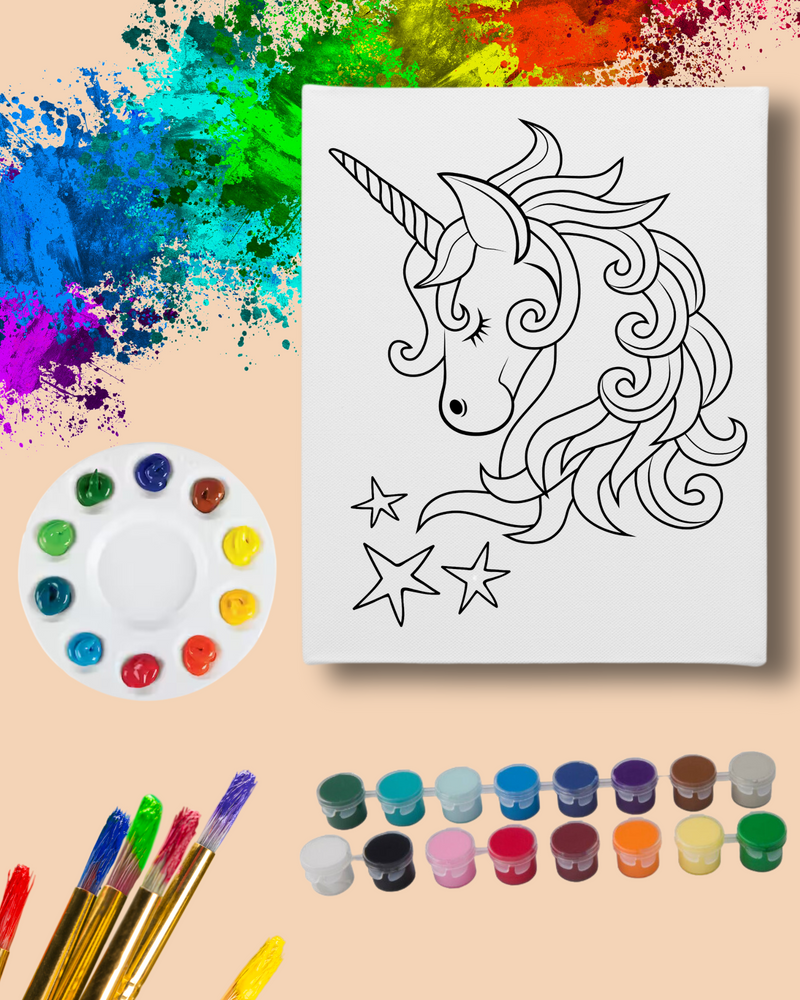 DIY Paint Party Kit - 11x14 Canvas - Unicorn Star