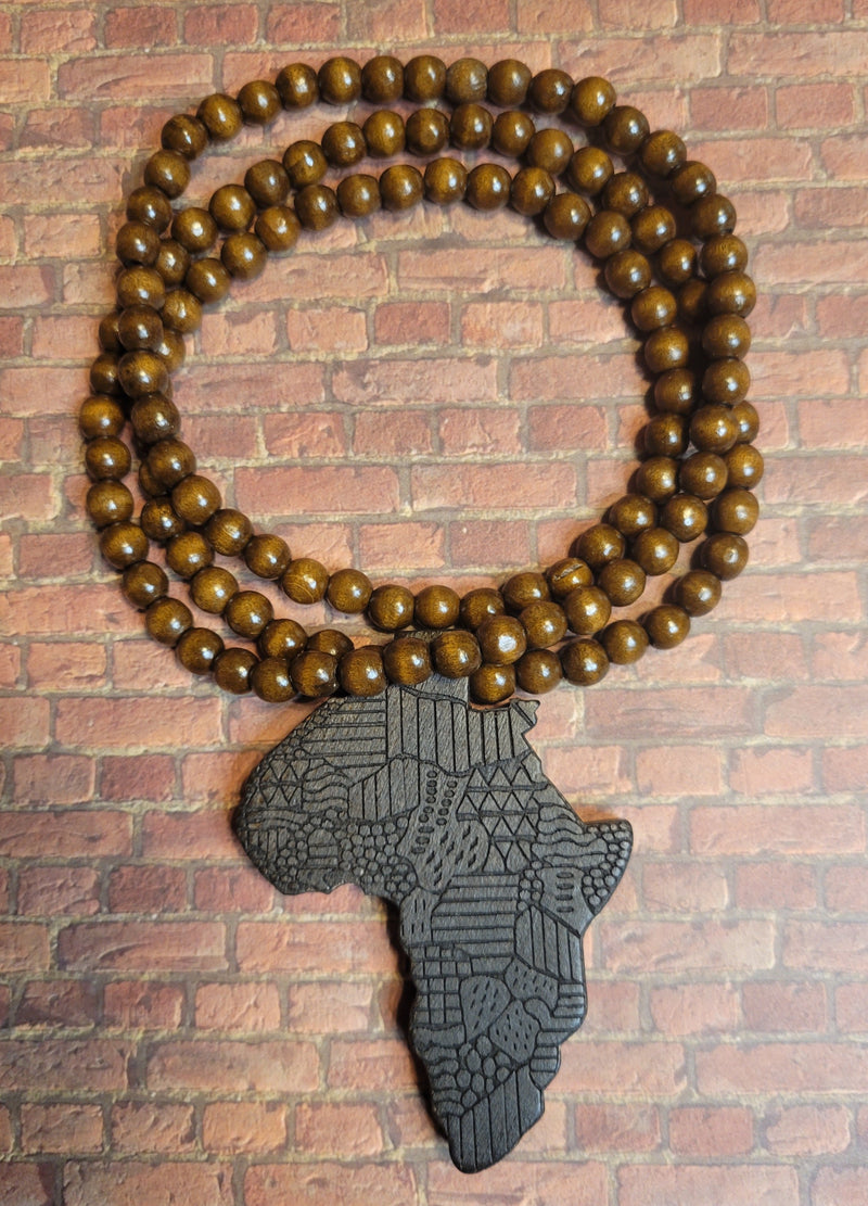 Afrocentric Africa Brown Beaded Necklace