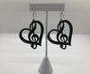 Music Note Engraved Wooden Earrings