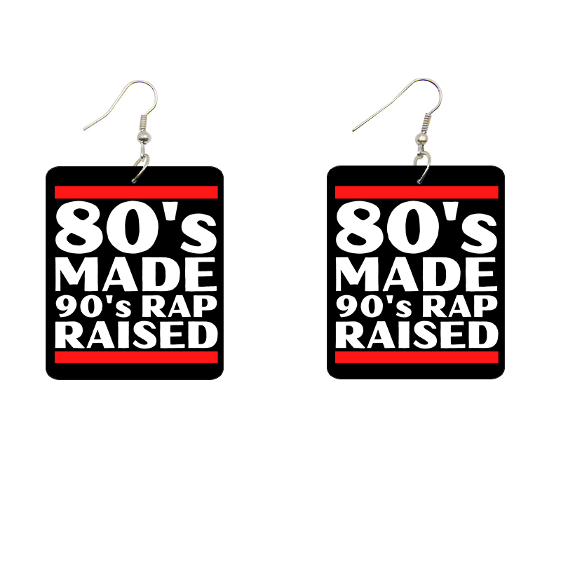 80's Made 90's Rap Raised Wooden Earrings