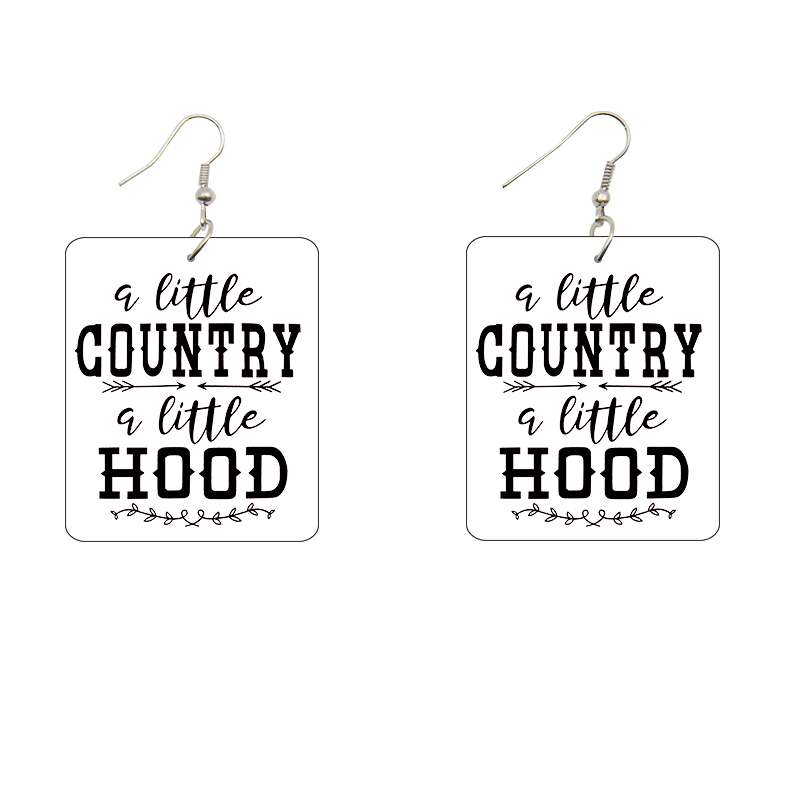 A Little Country, A Little Hood Wooden Earrings