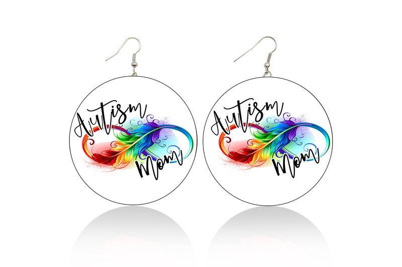 Autism Mom Infinity Wooden Earrings (Adults - 6cm)