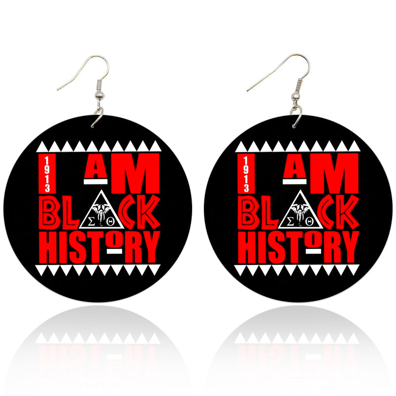 I Am Black History Wooden Earrings - Shades of My Melanin LLC