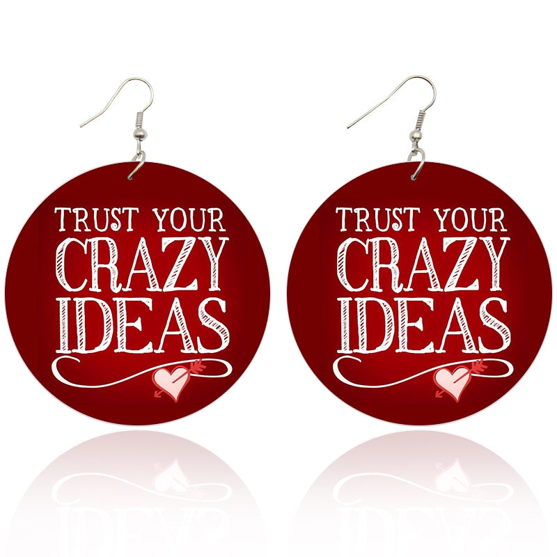 Trust Your Crazy Ideas Wooden Earrings - Shades of My Melanin LLC