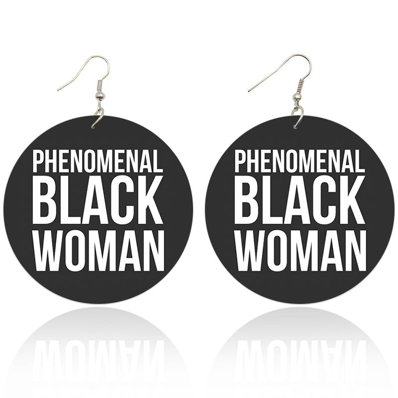 Phenomenal Black Woman Wooden Earrings - Shades of My Melanin LLC