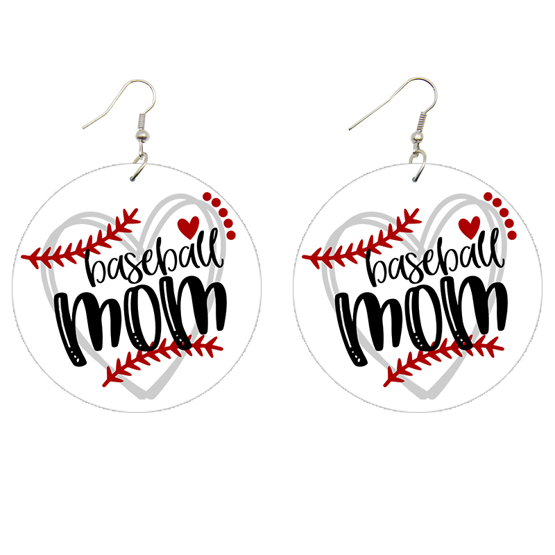 Baseball Mom Wooden Earrings