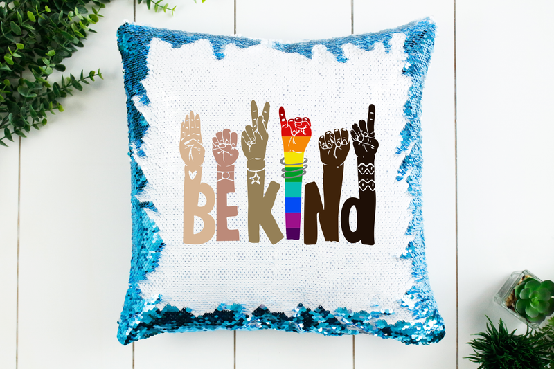 Be Kind Sequin Pillow