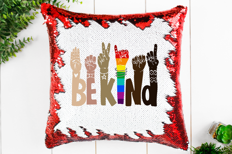 Be Kind Sequin Pillow