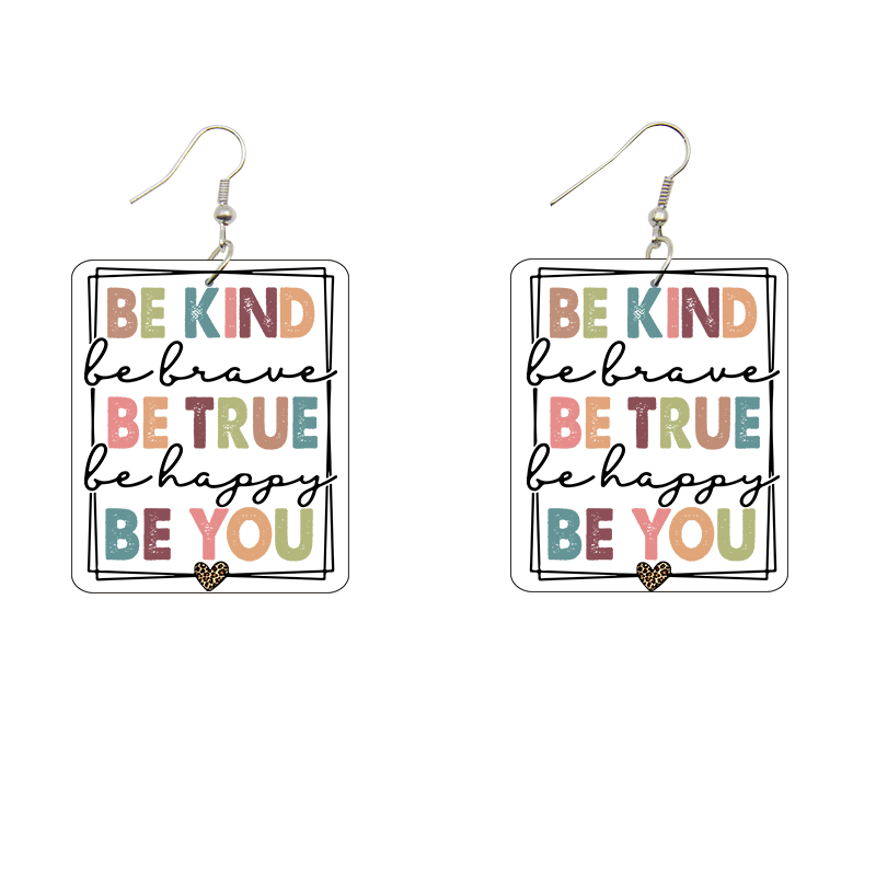Be Kind Be You Wooden Earrings