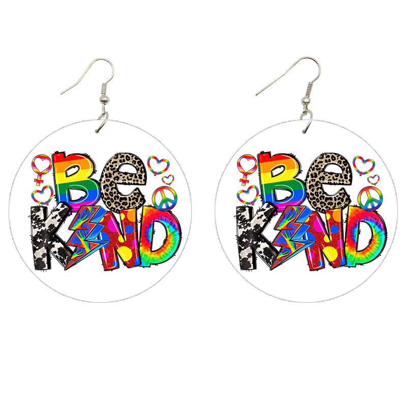 Be Kind LGBTQIA+ Wooden Earrings