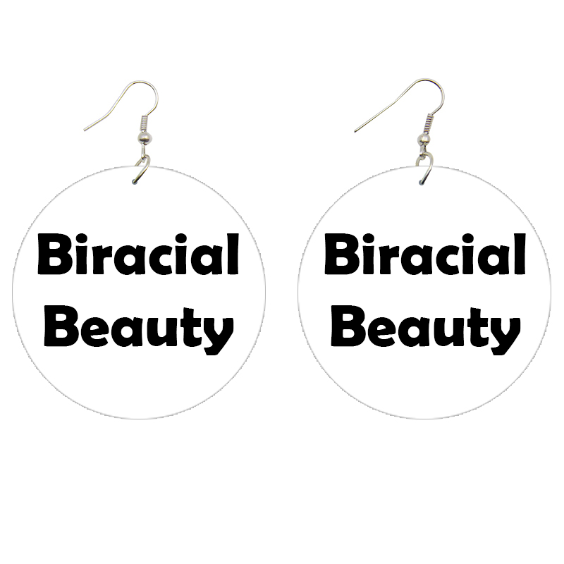 Biracial Beauty Wooden Earrings