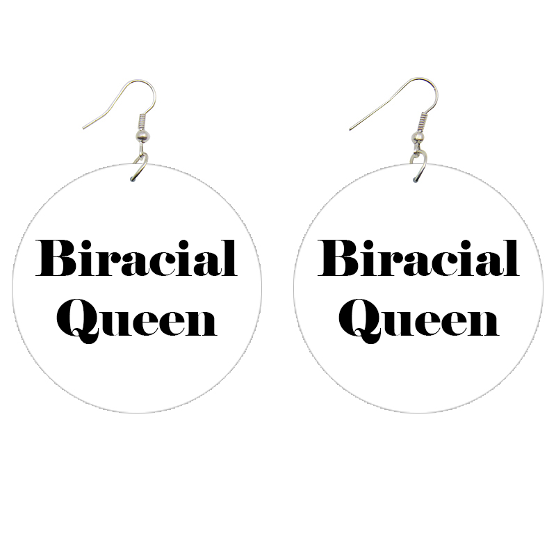 Biracial Queen Wooden Earrings