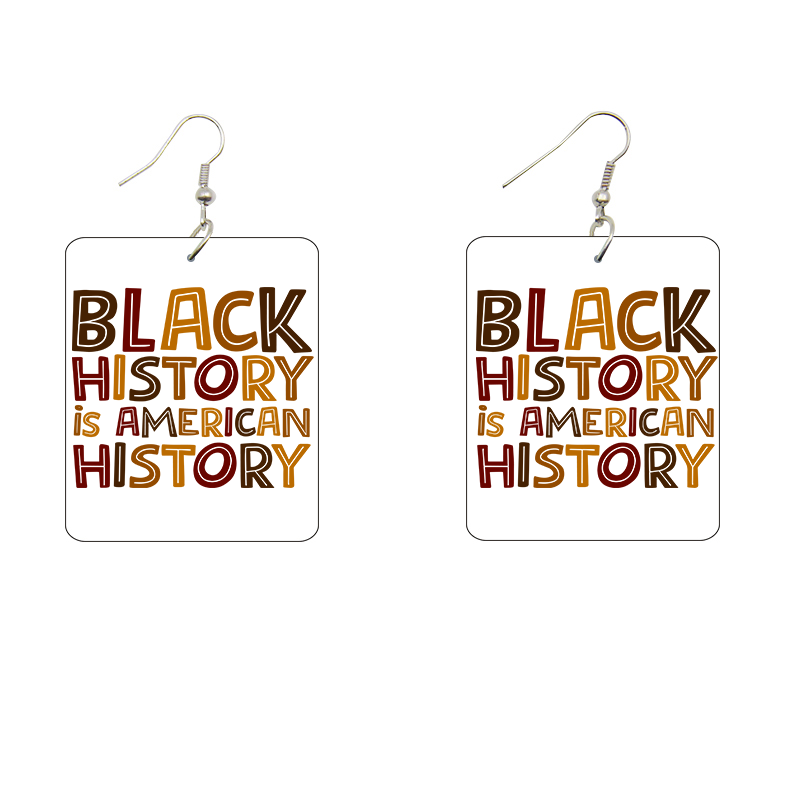 Black History is American History Wooden Earrings