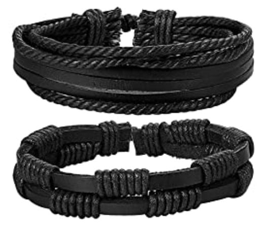 Black King Men's Leather Bracelet