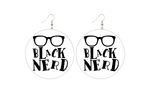 Black Nerd Wooden Earrings