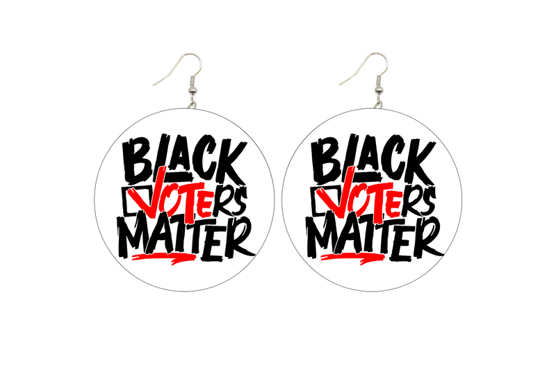 Black Voters Matter Wooden Earrings