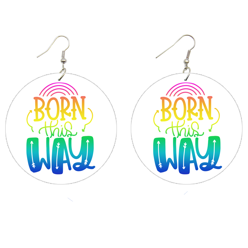 Born This Way Wooden Earrings