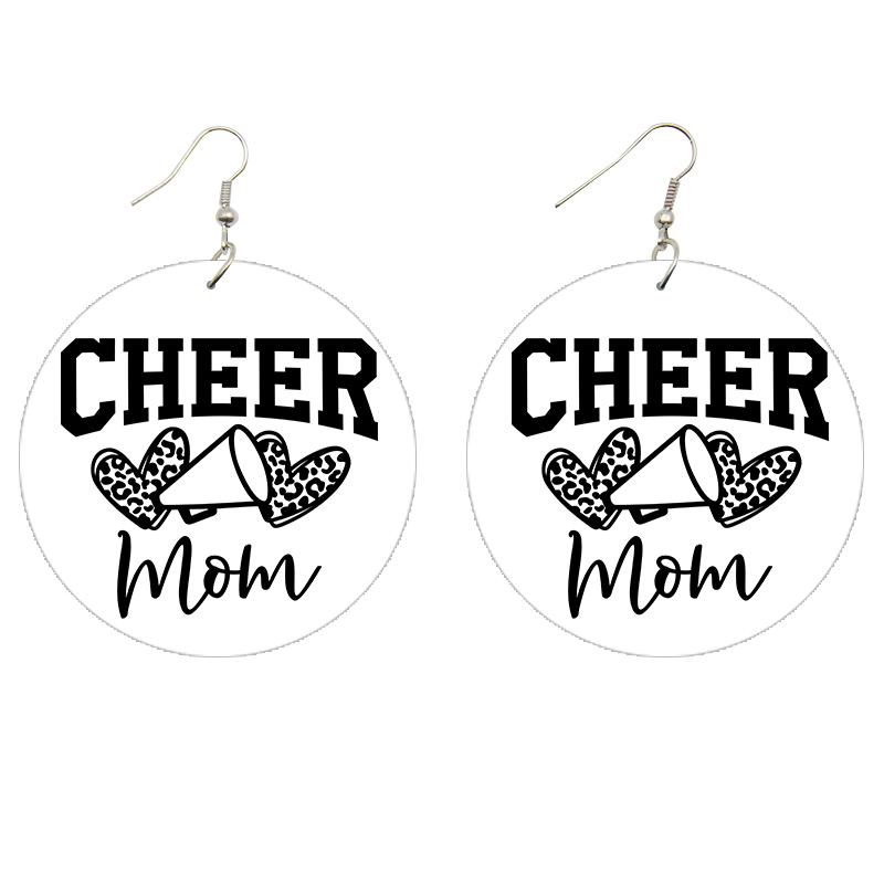 Cheer Mom Wooden Earrings